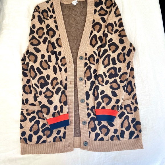 Pristine Kule Animal Print v-neck Cardigan XL - Picture 3 of 14